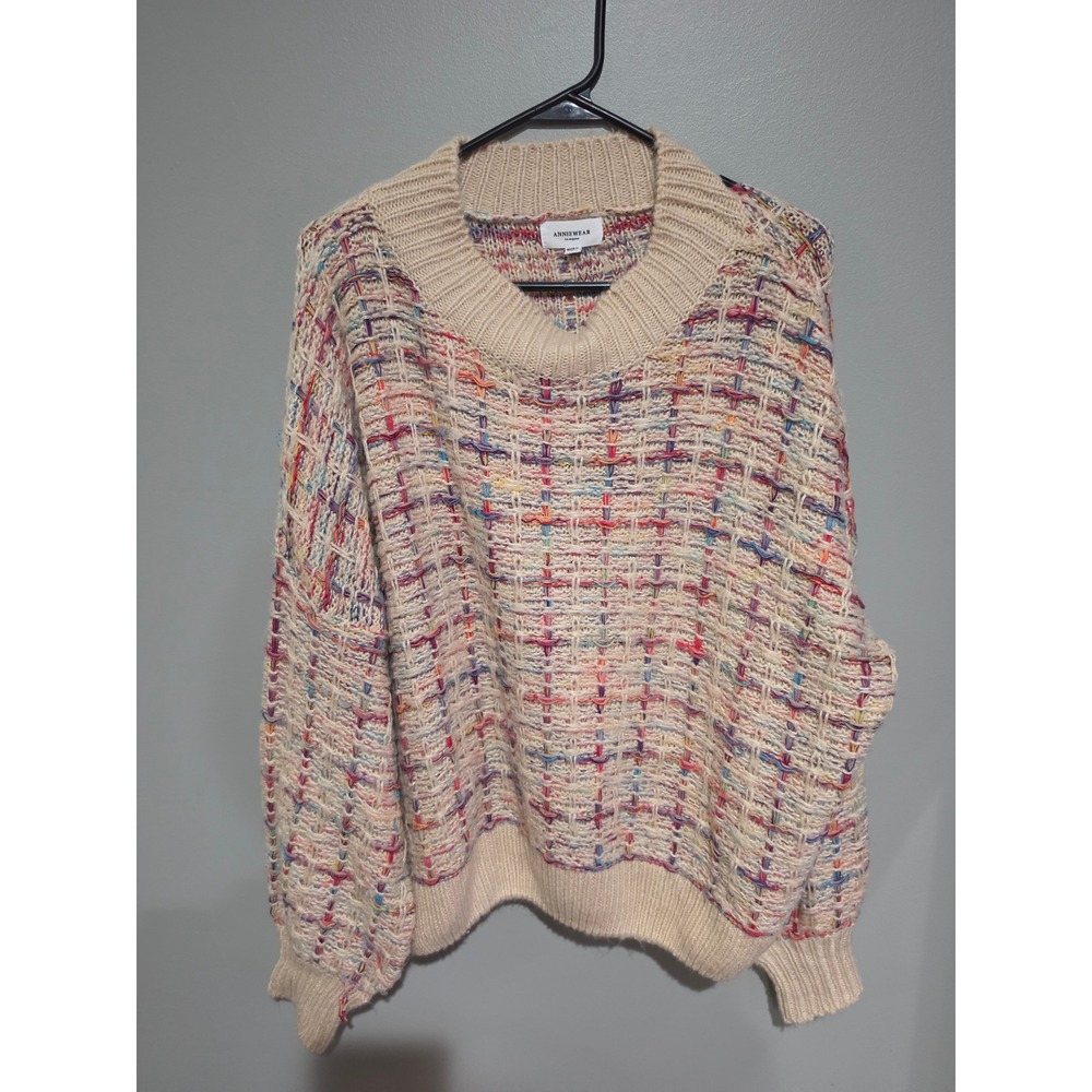 AnnieWear Los Angeles Multicolor Confetti Chunky Knit Oversized Sweater Large